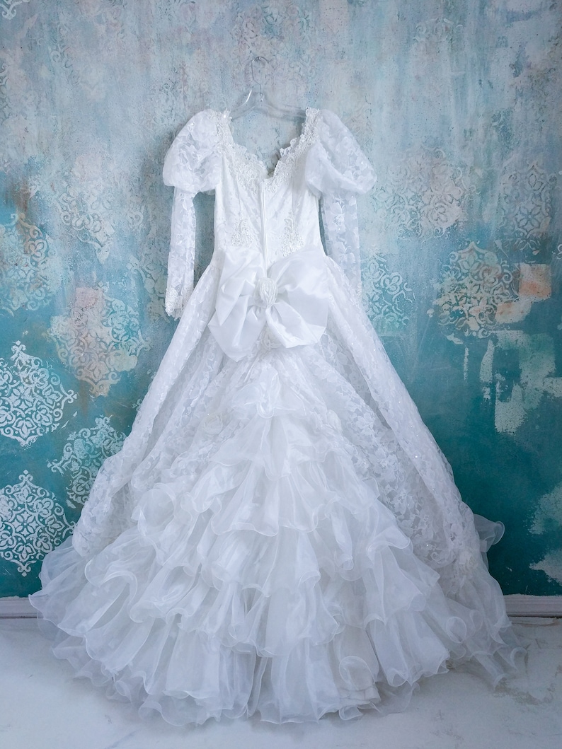 80s Puffy Sleeve Dress with Sequin