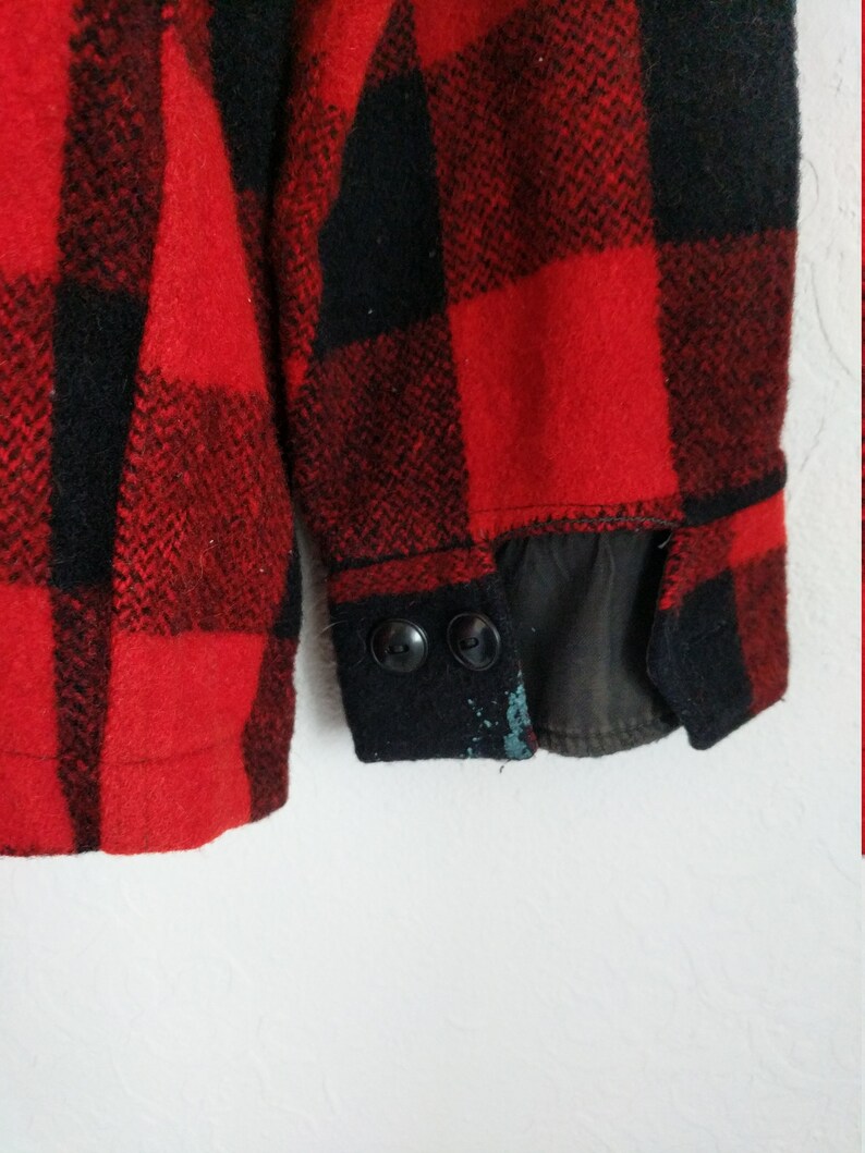 Hunting Jacket Melton Buffalo Plaid 1960/'s Sport Apparel Men/'s Vintage Wool Plaid Jacket