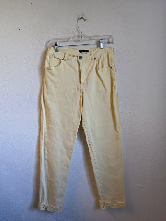 Vintage jeans, light yellow jeans, High Rise High-
