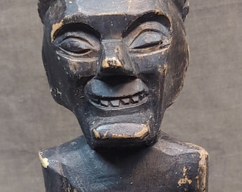 Old Vintage Hand Carved Wooden Folk Art Figure Man Statue Sculpture Wood Carving