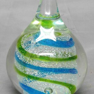 Vintage Hand Blown Art Glass Teardrop Paperweight
