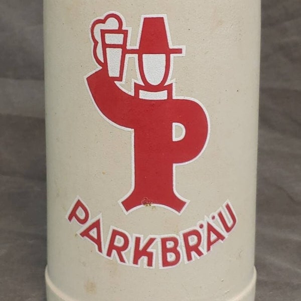 Old Vintage Stoneware German Beer Stein Mug Parkbräu