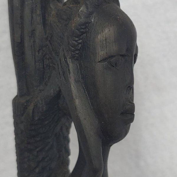 Old Vintage Hand Carved Tribal Native African Woman Figure Ethnic Folk Art Wood Carving Ethnographic Art