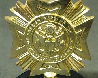 Old Vintage Military VFW Veterans of Foreign Wars Desk Flag Holder Annin & Co NY