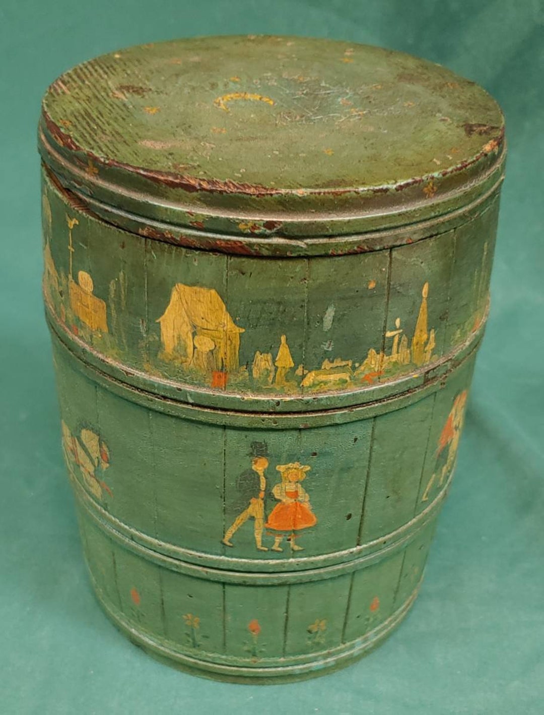 Antique Old Vintage Briggs Smoking Tobacco Wooden Barrel Humidor Hand