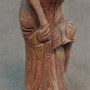 Old Vintage Hand Carved Wooden Asian Art Chinese Immortal Figure Wood Carving