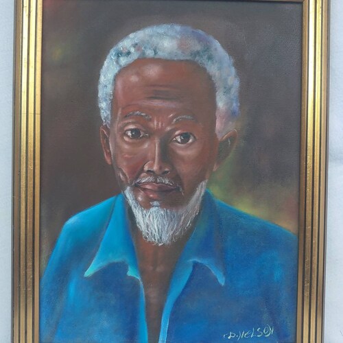 Pair of Vintage Artist Signed Original shops Art Portrait Paintings Ethnic Man and Woman