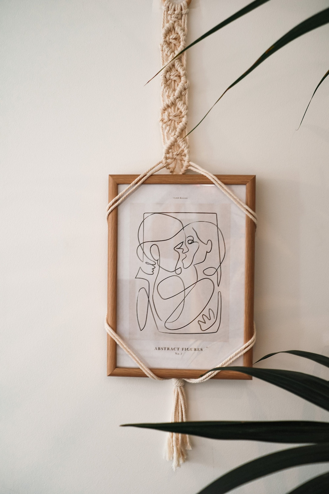 Macrame Handmade Photo Frame Holder Picture Wall Hanger Boho Home Decor Macrame Interior