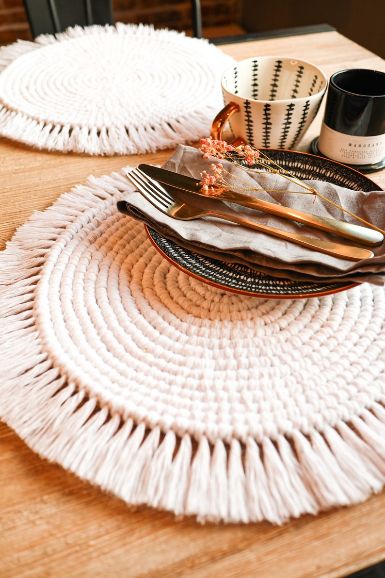 Macrame Placemat Round Placemat centre matt handmade Etsy