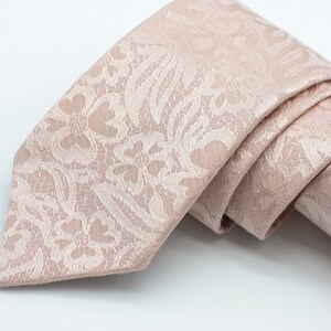 Rose Gold Floral Tie, Floral Brocade, Tone on Tone, Rose Gold Wedding Neck Ties, Blush Tie, Blush Pink Ties, True Rose Gold image 1