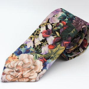 Floral Neck Tie in Multi, Liberty of London, Rose Gold, Lavender, Grey, Sage