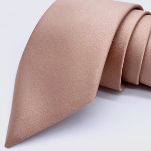 Rose Gold Tie, Italian Satin, Rose Gold Wedding Neck Ties, Blush Tie, Blush Pink Ties, Groomsmen, True Rose Gold, Satin Neck Ties