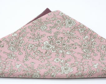 Light Pink and White Floral Pocket Square, Blush Pink, Baby Pink, Soft Pink Floral Pocket Square, Liberty of London, Wedding, Groomsmen