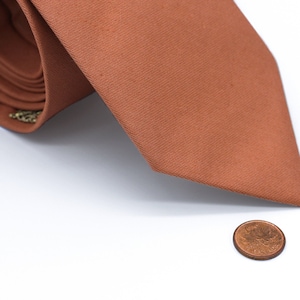 Copper Cotton Necktie: Hand-stitched Groomsmen Tie