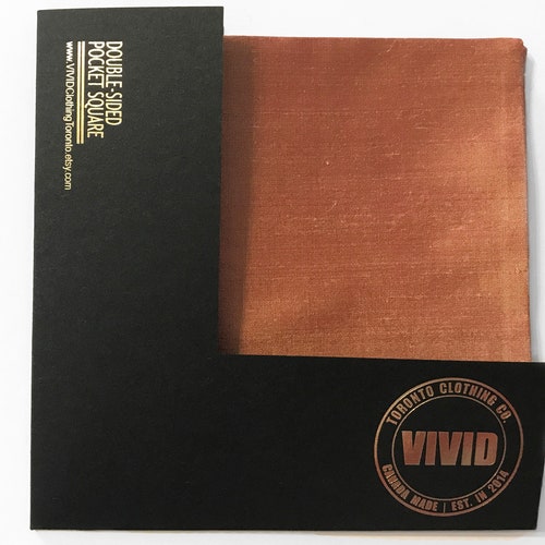 Copper Pocket Square Raw Silk Pocket Squares Copper Wedding - Etsy