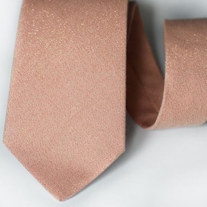 Peach Gold Neck Tie, Glitter Rose Gold, Metallic Tie, Rose Gold Wedding, Blush Pink Tie, Groomsmen Ties, Apricot, Salmon, Blush Tie