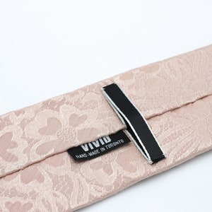 Rose Gold Floral Tie, Floral Brocade, Tone on Tone, Rose Gold Wedding Neck Ties, Blush Tie, Blush Pink Ties, True Rose Gold image 3