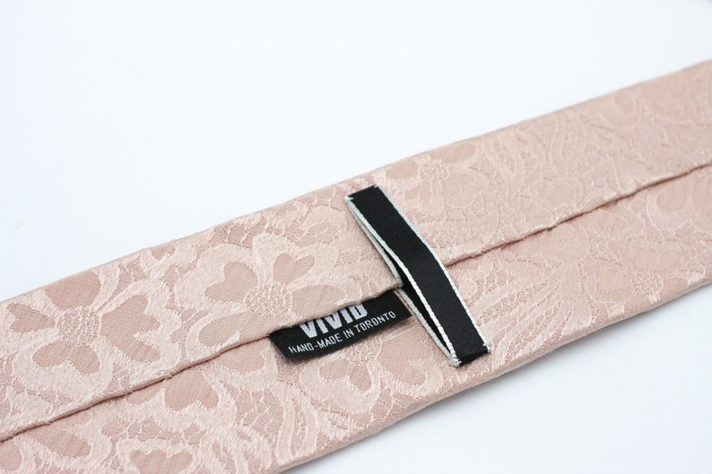 Rose Gold Floral Tie, Floral Brocade, Tone on Tone, Rose Gold Wedding Neck Ties, Blush Tie, Blush Pink Ties, True Rose Gold image 3