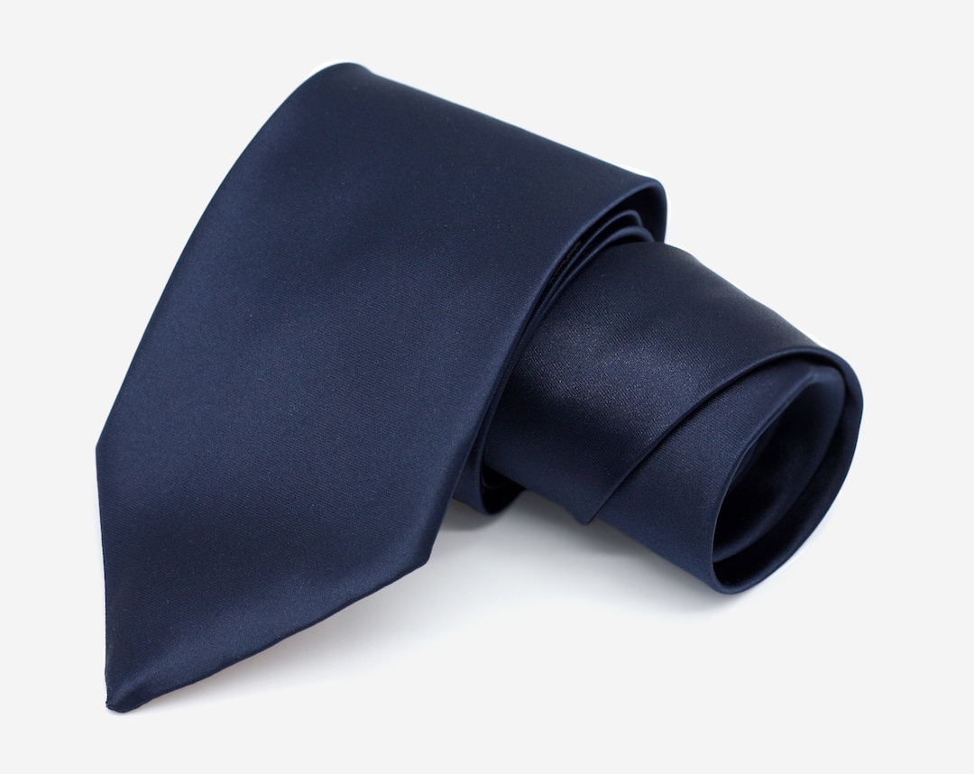 Navy Blue Tie, Italian Satin, Navy Blue Wedding Neck Ties, Rich Dark ...