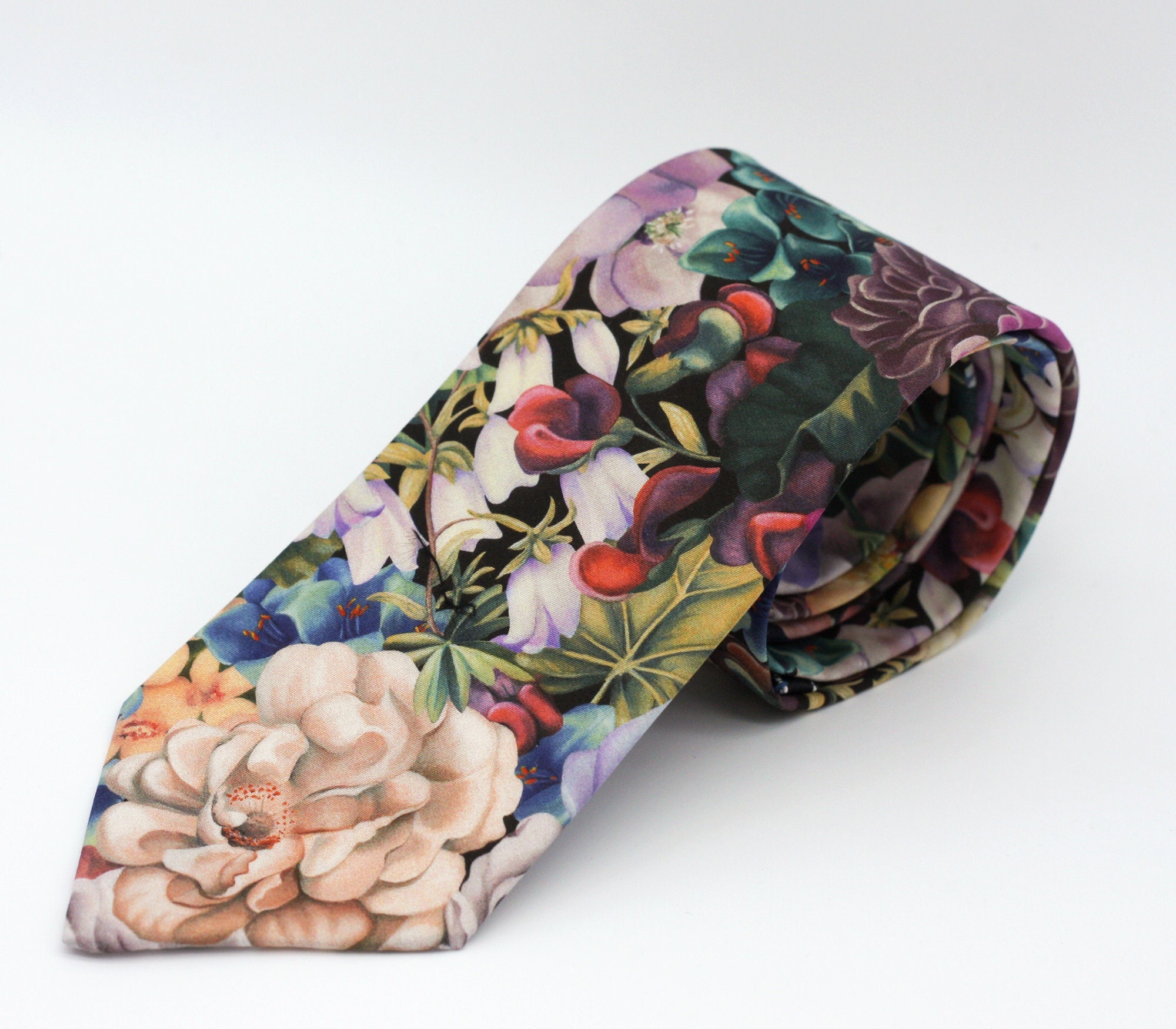 Floral Neck Tie in Multi, Liberty of London, Rose Gold, Lavender, Grey, Sage