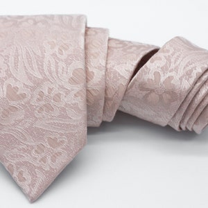 Rose Gold Floral Tie, Floral Brocade, Tone on Tone, Rose Gold Wedding Neck Ties, Blush Tie, Blush Pink Ties, True Rose Gold image 5