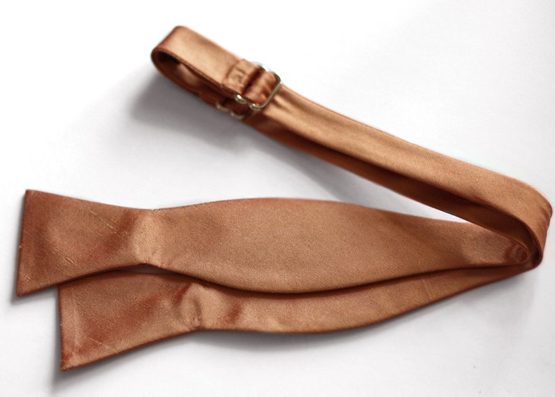 Copper Bow Tie Raw Silk Bowties Metallic Bow Tie Copper Etsy