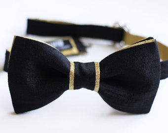 Black and Gold Bow Tie Metallic Gold ...