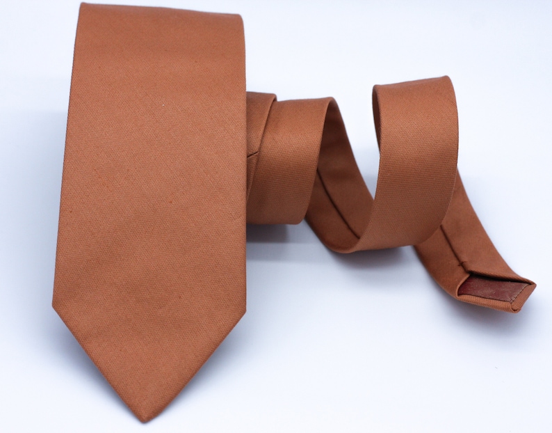 Copper Neck Tie Italian Cotton Copper Wedding Neck Ties - Etsy