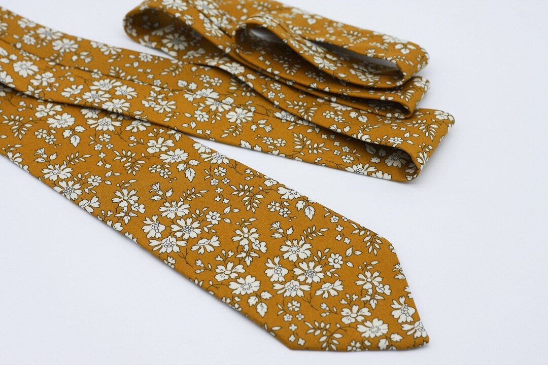 Floral Neck Tie Mustard Yellow Tie Liberty of London Capel Etsy