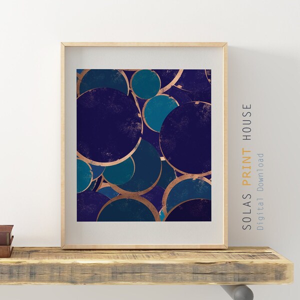 Cobalt Blue Wall Art Etsy