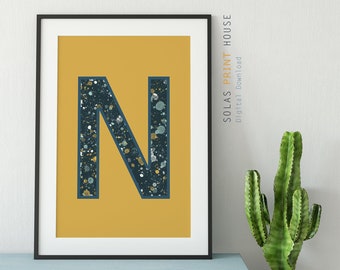 letter n printable etsy