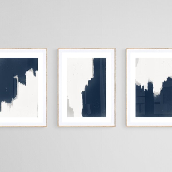 Dark Blue Wall Art Etsy