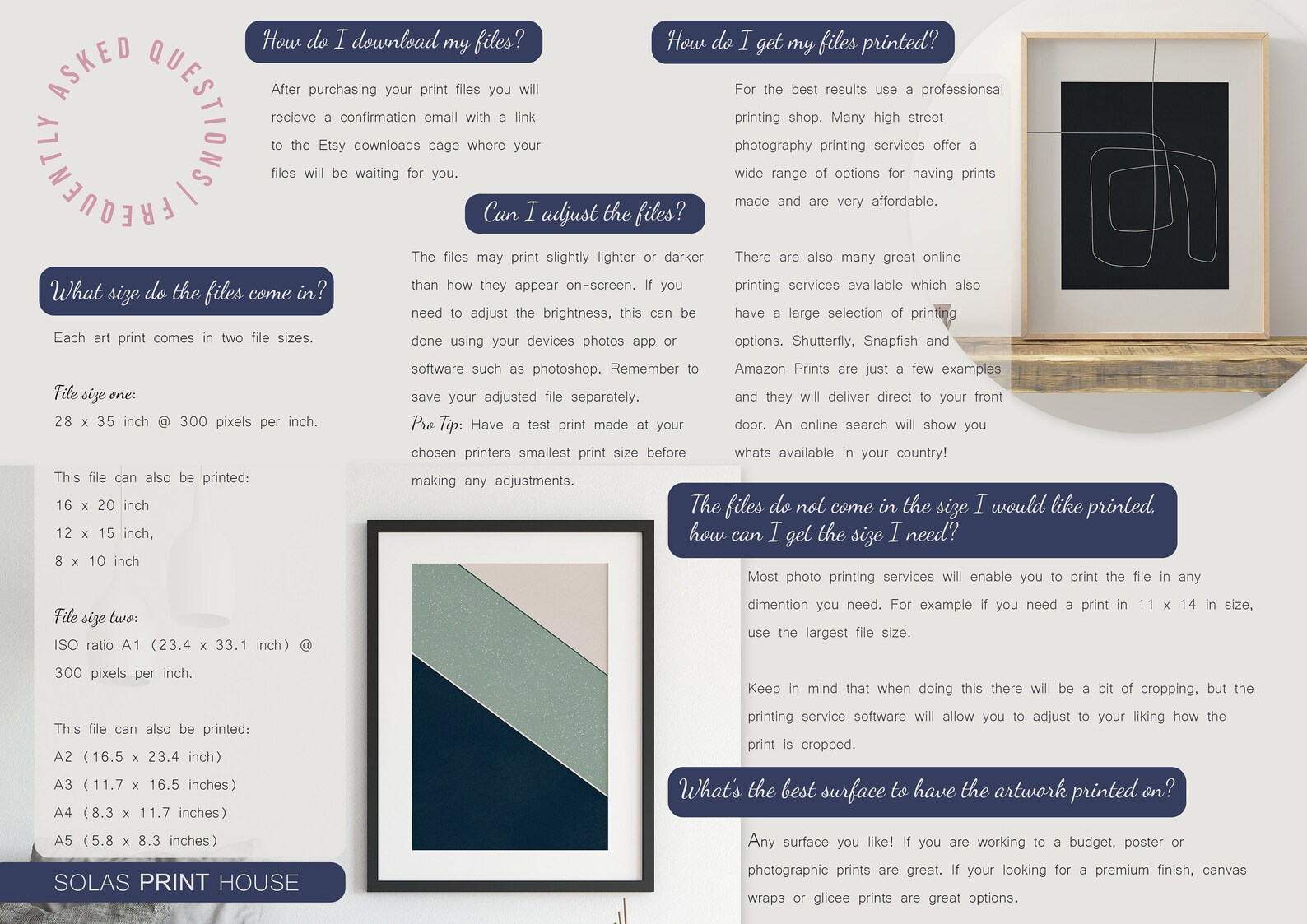 Pink and Blue Wall Art Set of 2 Prints Printable Wall Art Etsy