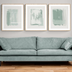 Sage Green Wall Art Set of 3 Prints, Printable Japandi Artwork, 3 Piece ...