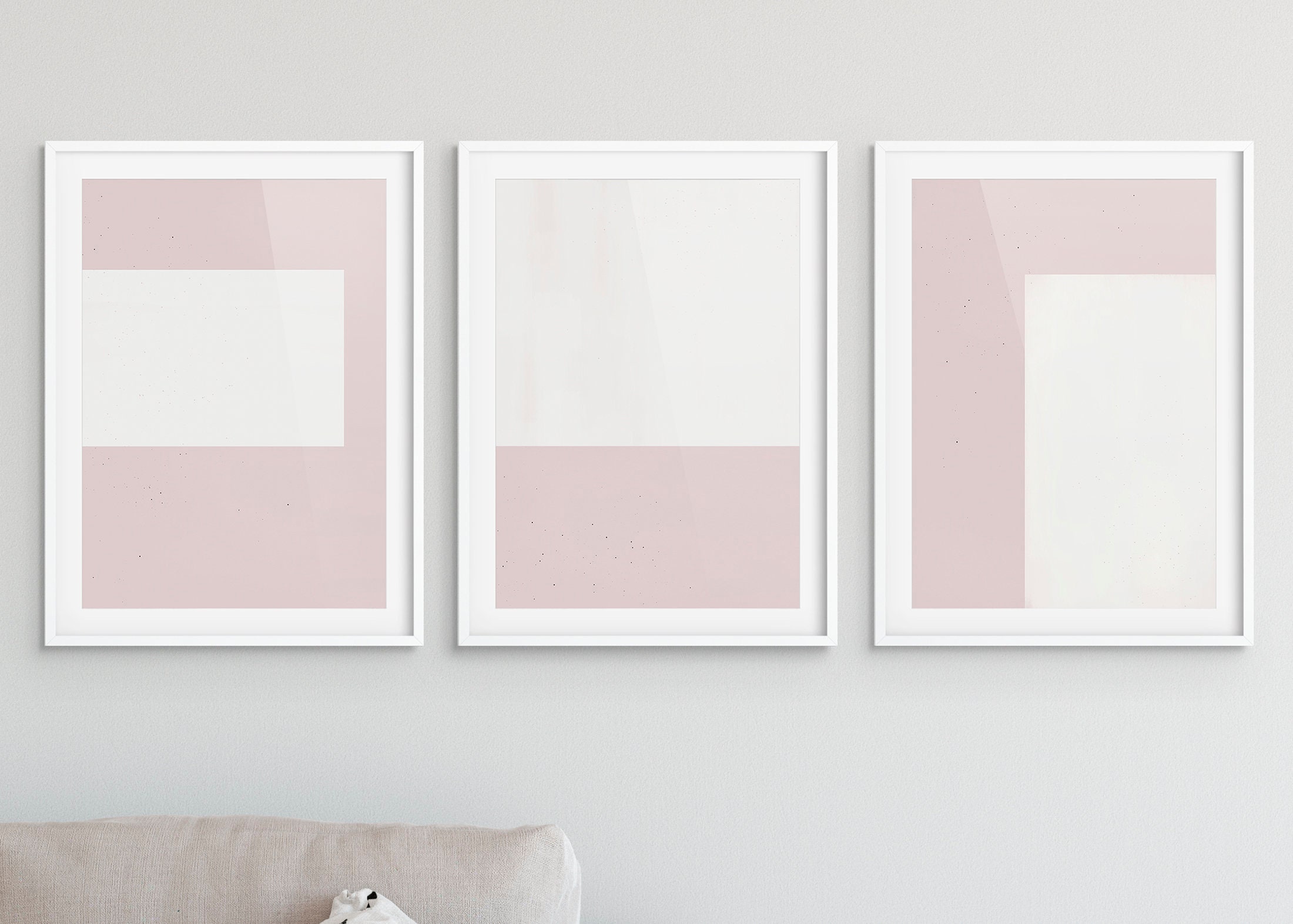 Light Pink Wall Art Set of 3 Prints Printable Wall Art Blush Etsy UK