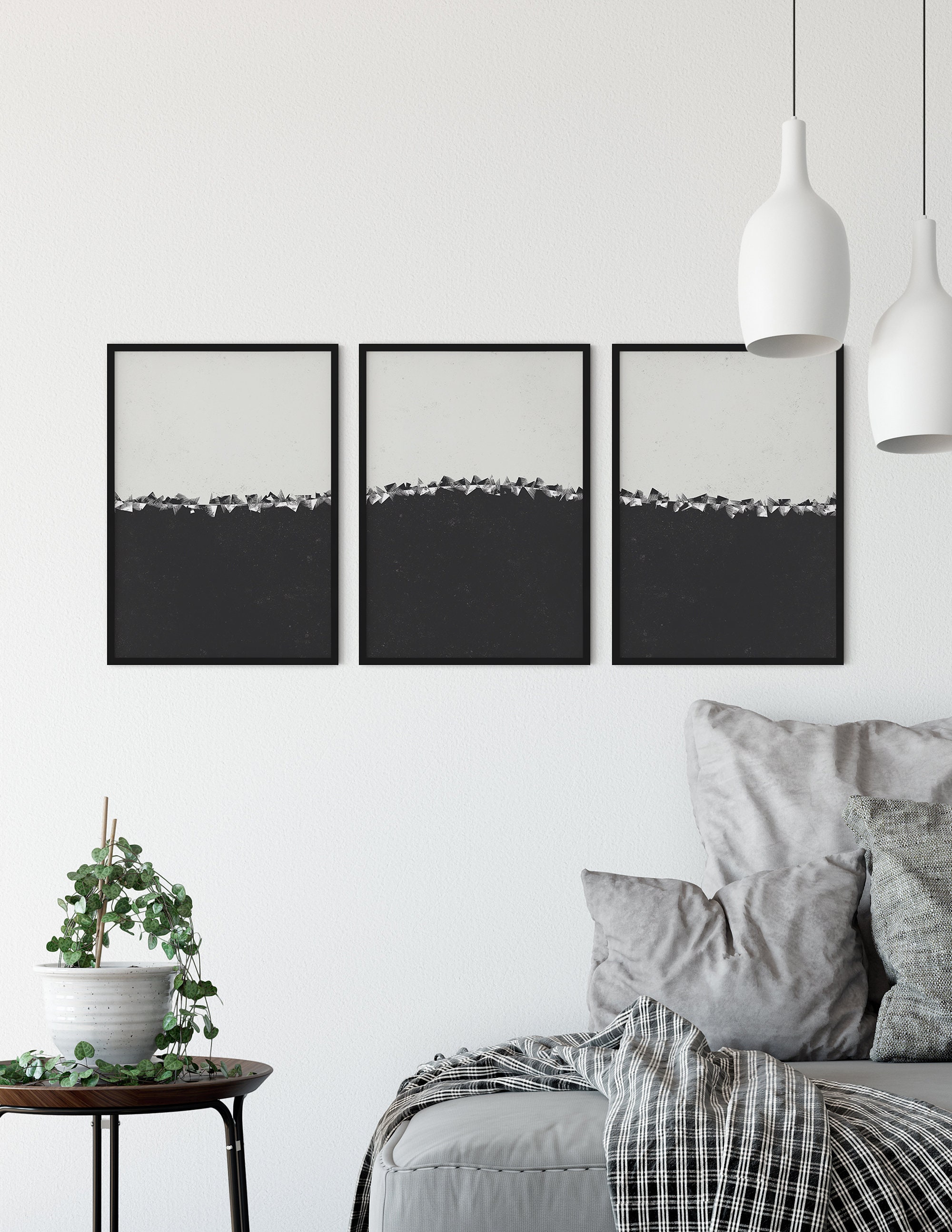 Black and White Prints Printable Wall Art Set of 3 Prints | Etsy