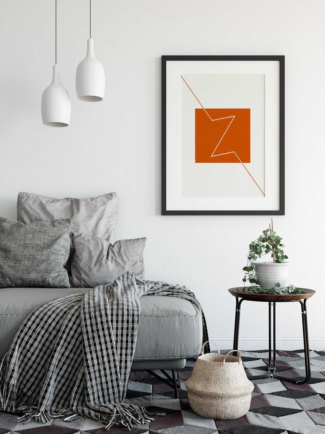 Burnt Orange Geometric Wall Art Print Printable Wall Art Etsy 日本