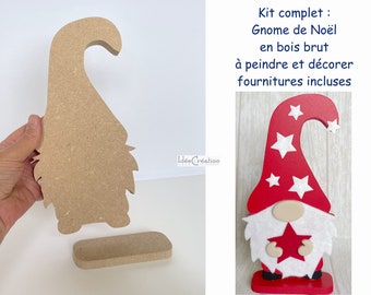 Complete wooden "Christmas Gnome" kit with supplies included and photo explanations