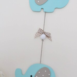 First name frame garland, personalized frame, wooden mint green elephant decoration for children's room image 5