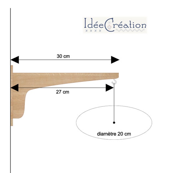 Wall Support Square For Mobile Baby In Solid Wood Potence Etsy