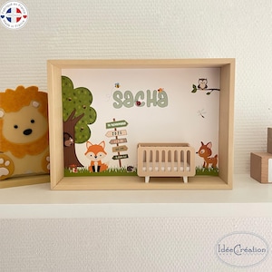 cadres déco safari bébé hippopotame lion éléphant - chambre enfant