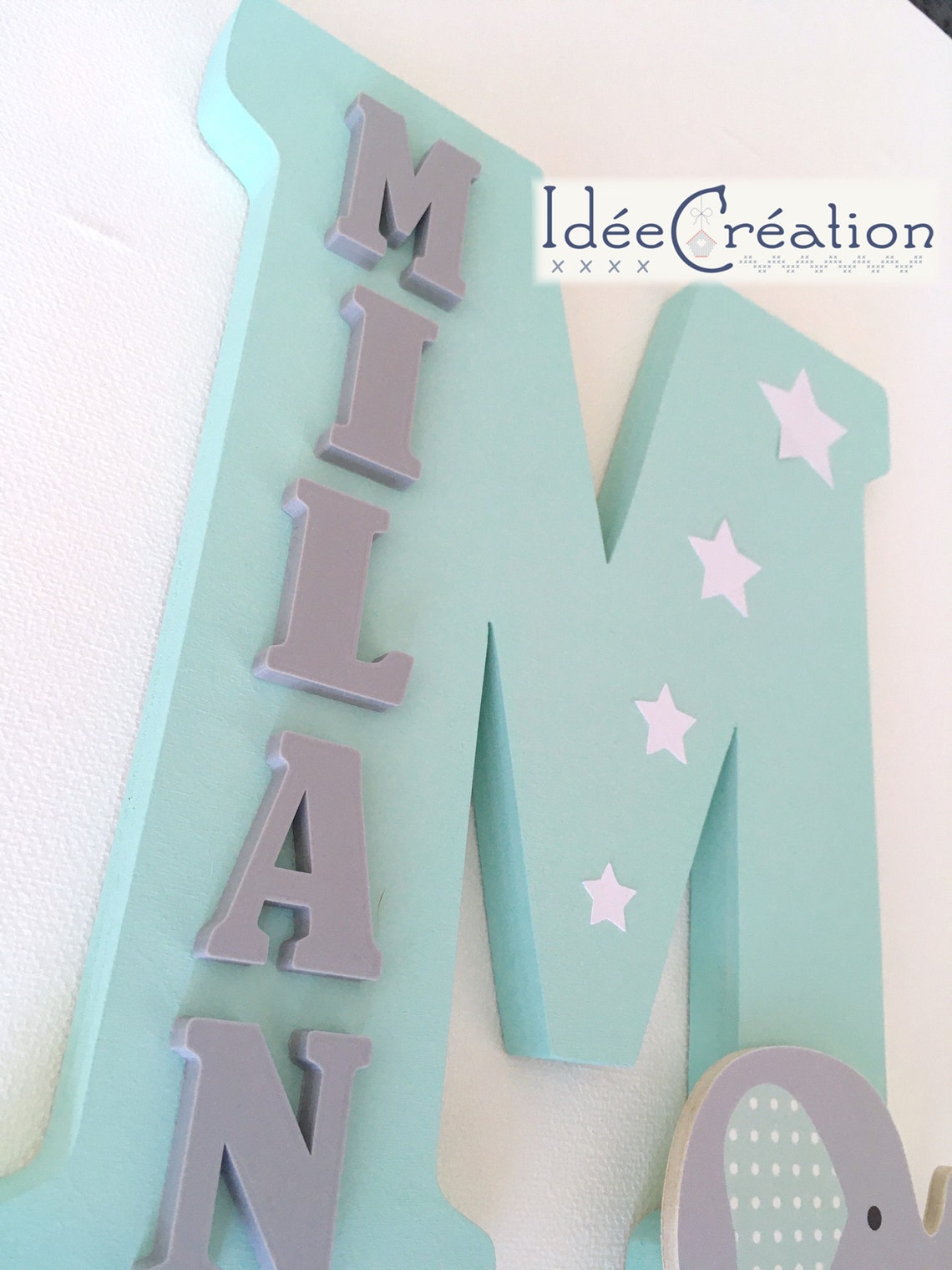 Lettres Initiales En Bois Avec Fleurs – Autoportantes, Personnalisables