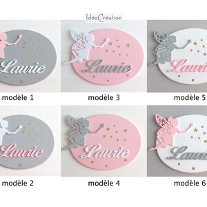 Pink fairy name holder plate fairy decoration fimo magic wand