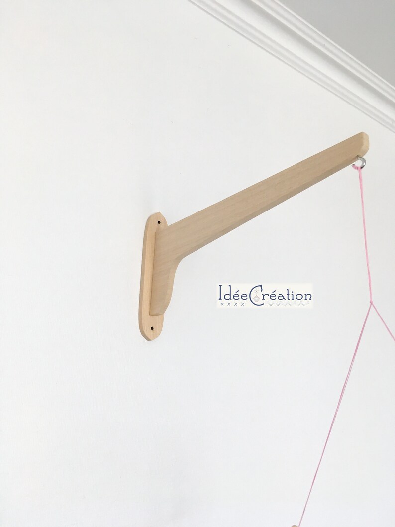 Support Mobile Bébé Rotatif En Bois - Design Nuage Blanc Pour Lit, Parc Ou Table à Langer - 8