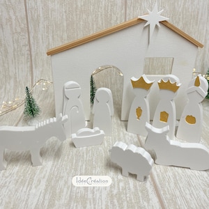 Crèche de Noël moderne / Raysin / crèche avec personnages 10 pièces / Noël scandinave