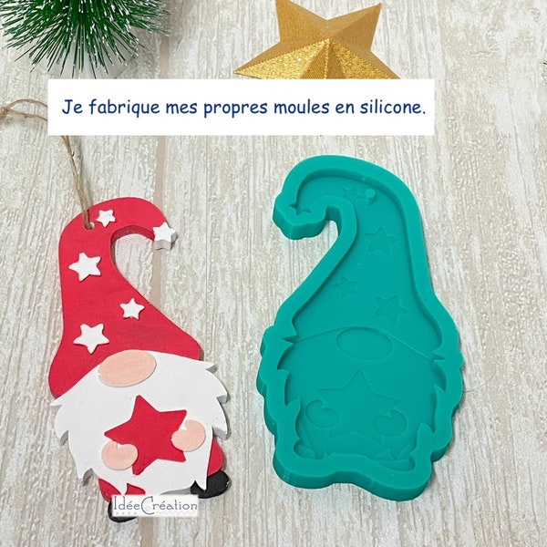 Moule Gnome de Noël à suspendre / déco de sapin / Noël scandinave