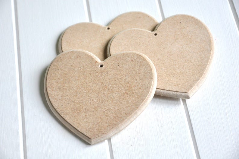 Lot 5 Cœurs En Bois MDF 15 Cm Découpés Laser – Idéal Pour DIY, Déco & Artisanat
