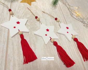 Set of 3 Stars to hang / Raysin / Christmas decoration / tree decoration / Scandinavian Christmas