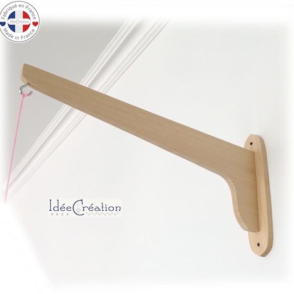 Wall support, bracket for baby mobile in solid wood, gallows for mobile, for children's room