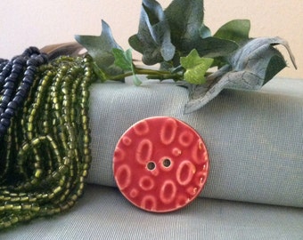 A5 Dark Pink Circle Textured Ceramic Button